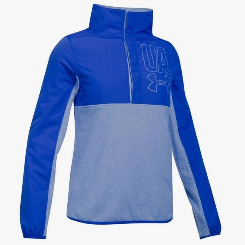 Under Armour Girls Phenom Fleece Sweatshirt 1/2 Snap Lapis Blue YMD Medium NEW